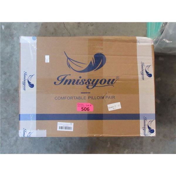 1 Box of 2 New Queen Size Pillows