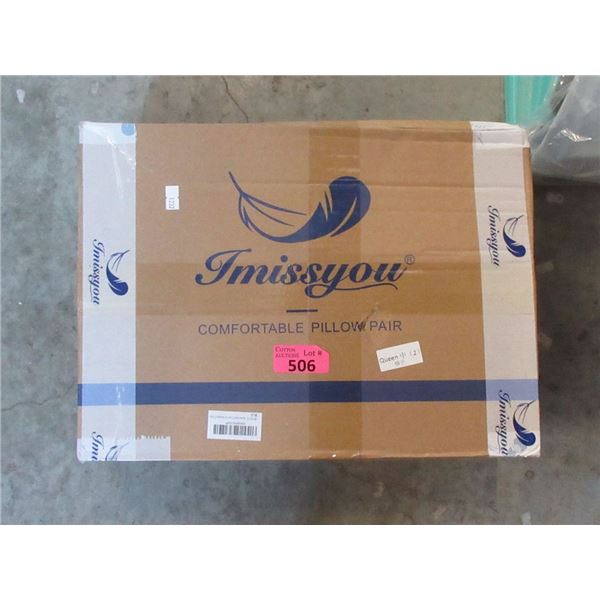 1 Box of 2 New Queen Size Pillows