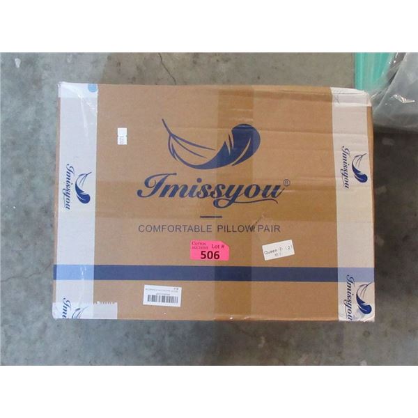 1 Box of 2 New Queen Size Pillows