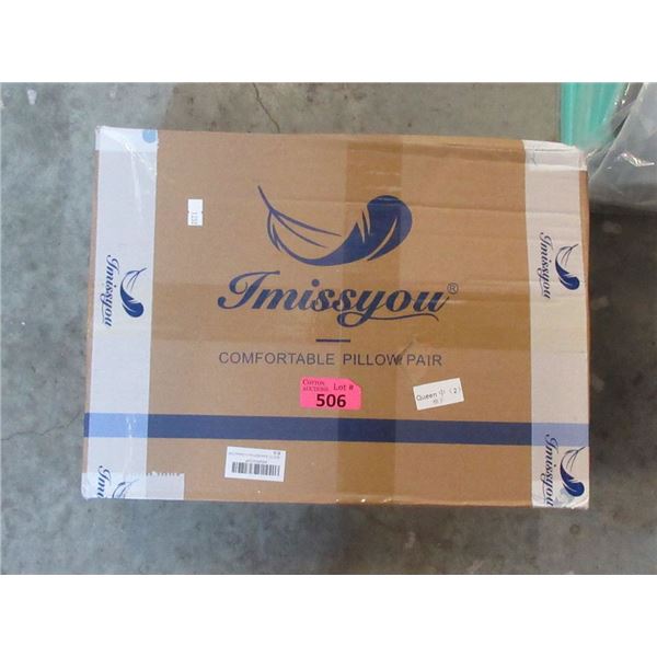 1 Box of 2 New Queen Size Pillows