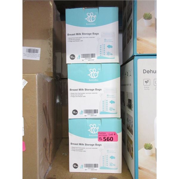 12 Boxes of 100 Breast Milk Storage Bag
