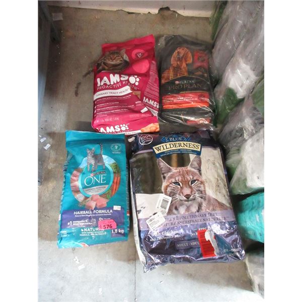 3 Bags of Dry Cat Food & 1 Bag of Dry Dog Food