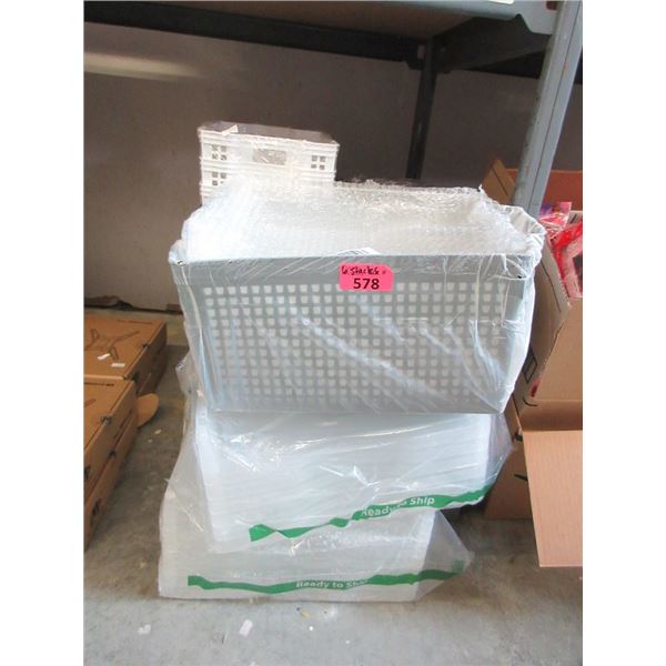 6 Stacks of Assorted Organizer Trays & Baskets