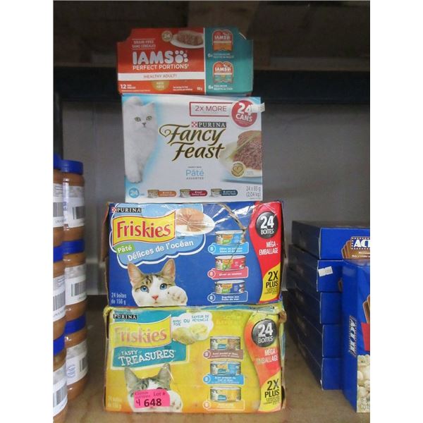 4 Boxes of Assorted Wet Cat Food