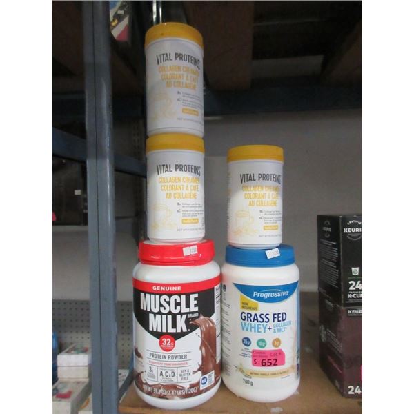 Muscle Milk & Assorted Collagen Supplements