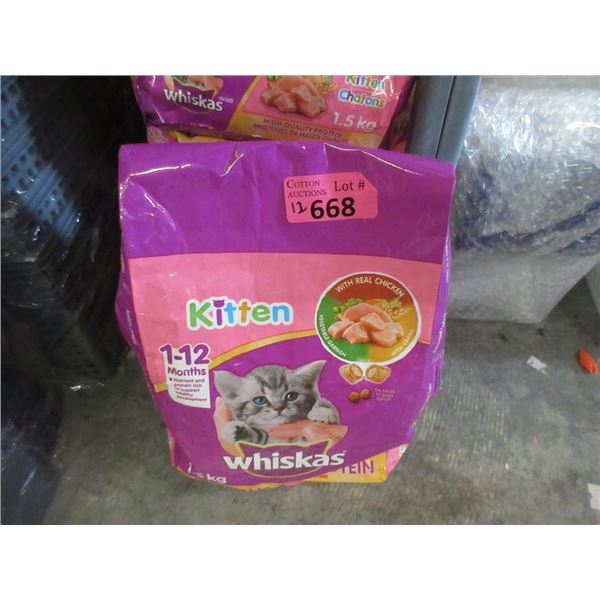10 x 1.5kg  Bags of Whiskas Dry Kitten Food