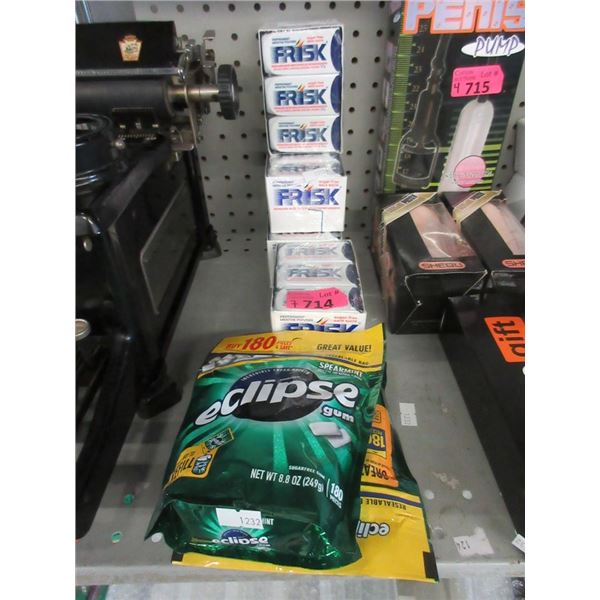 4 Boxes of Frisk Mints & 3 Bags of Eclipse Gum