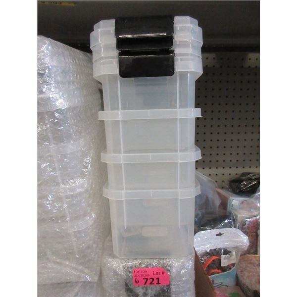 6 Four Packs of Small Plastic Latching Boxes