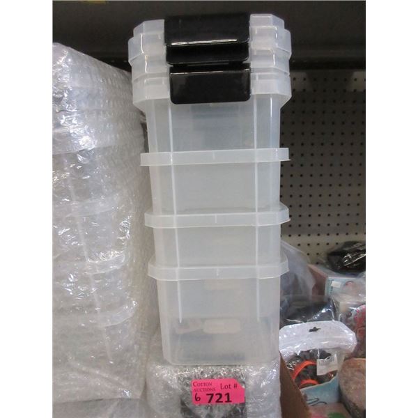 6 Four Packs of Small Plastic Latching Boxes