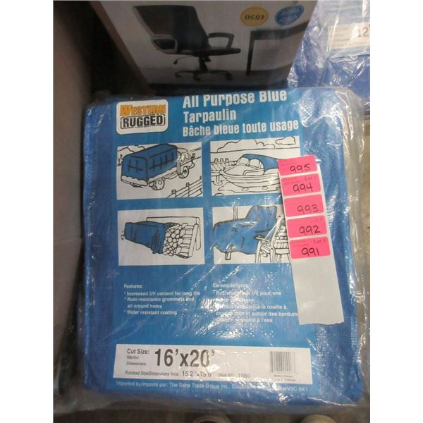 New 16' x 20' Blue All Purpose Tarp