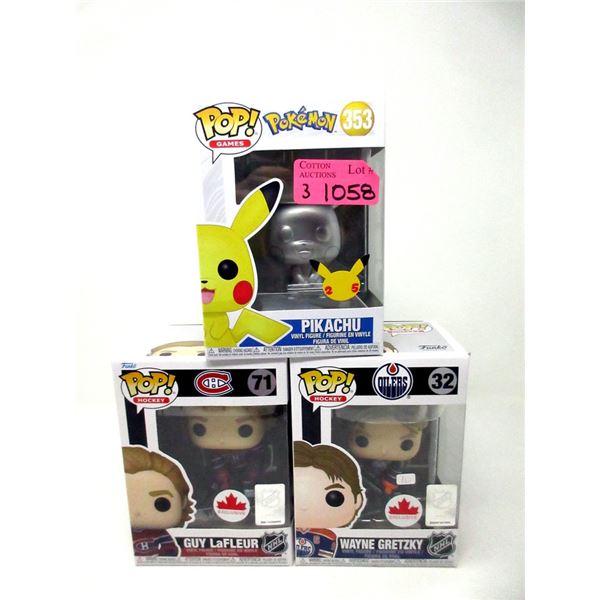 1 Pokemon & 2 Hockey Funko Pops