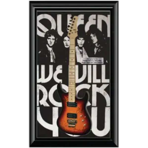 Signed and Custom Framed Queen Guitar