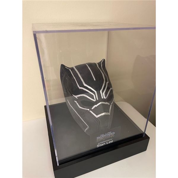 Signed Black Panther Mask in Acrylic Display