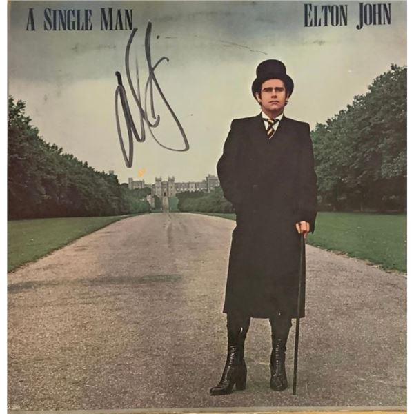 Signed  Elton John A Single Man Album Cover