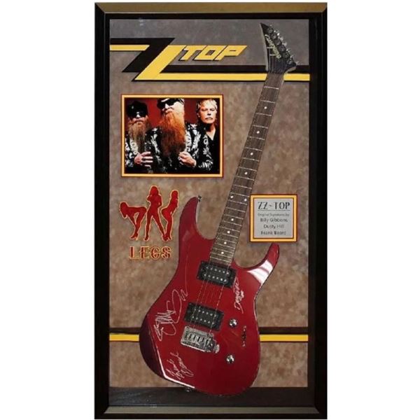 Signed and Custom Framed ZZ Top Guitar