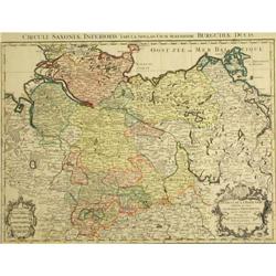 Antique Map Germany Saxony Jaillot 1720 Basse #2122507