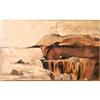 Image 1 : AN ORIGINAL BATIK LANDSCAPE PAINTING OF CANYON #2122914