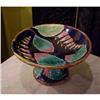 Image 1 : Majolica Compote, Cobalt, Lime, Fuschia #2123013