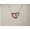 Image 1 : 14K WG Gold Diamond Ruby Heart Necklace #2123039