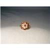 Image 1 : Estate 18K YG Gold Enamel Seed Pearl Ruby Ring #2123045
