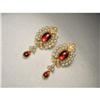 Image 1 : Victorian 18K Garnet Seed Pearl Earrings #2123050