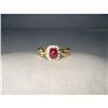 Image 1 : Estate 14K YG Cabochon Ruby Mesh Diamond Band #2123052