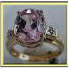 Image 1 : VINTAGE 14K GOLD DIA KUNZITE RING PINK GEM #2123435