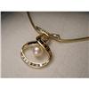 Image 1 : Estate 14K YG Sapphire Diamond Pearl Pendant #2134604