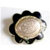 Image 1 : Victorian pin, black enamel, gold center motif #2142179