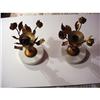Image 1 : brass candleholders on marble base, pair #2142256