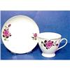 Image 1 : Tea Cup & Saucer - Pink Rose #2142402