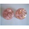 Image 1 : Large Pink & Gold Confetti Lucite Earrings #2143112