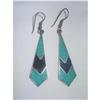 Image 1 : Alpaca Silver & Crushed Turquoise Earrings #2143128