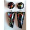 Image 1 : Earrings Embedded Confetti Lucite Chandelier #2143169