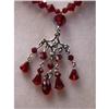 Image 1 : Victorian Style Red SWAROVSKI Crystal Lavalier #2143207