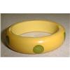 Image 1 : Bakelite Bracelet Cream color with 6 green dots#2144299