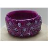 Image 1 : Bakelite Fuchsia Rhinestone Hinged Bangle #2144312