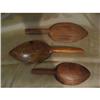 Image 1 : three small hand carved wooden grain spoons #2144363