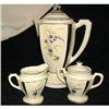 Image 1 : Ceramic Art Deco Coffee Pot with Cream & Sugar #2144663