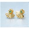 Image 1 : Yellow Gold & Emerald Earrings Fan  Design #2145018