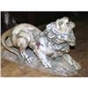 Image 1 : A wounded Lion Alabaster Sculpture    #2145244
