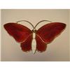 Image 1 : Brooch  Sterling  Butterfly  Red and Cream #2155999