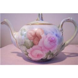 Limoges Tea Pot Teapot - HP Pink Roses #2156492