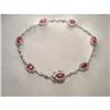 Image 1 : 14K WG Ruby Diamond Filigree Tennis Bracelet #2156596
