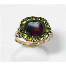 Georgian garnet and paste gold ring #2156706