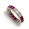 Image 1 : 1930s Patinum Band with Rubies and Diamonds #2156712