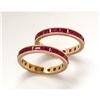 Image 1 : 1940s Pair of 14Kt Pink Gold Ruby Bands #2156715