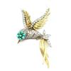 Image 1 : Flying Bird Pin with Turquoise and Diamond #2156738