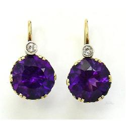 Austrian Earrings with Amethyst and Diamond #2156746