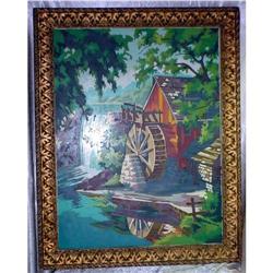 Antique Frame  with vintage paint by numbers #2156769